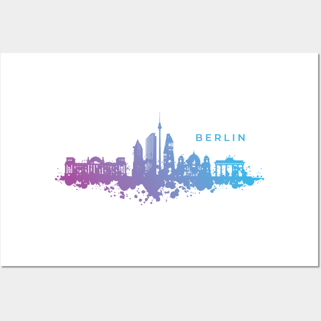 Berlin Watercolor Skyline Wall Art by LR_Collections